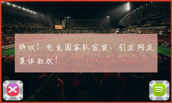 热议！电竞国家队官宣，引发网友集体狂欢！